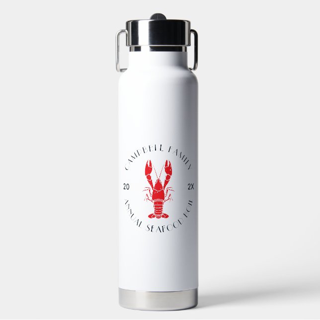 Family Reunion Lobster Boil Any Occasion Custom Water Bottle (Front)