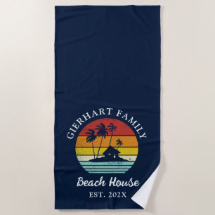 Family Reunion Matching Beach House Personalised Beach Towel