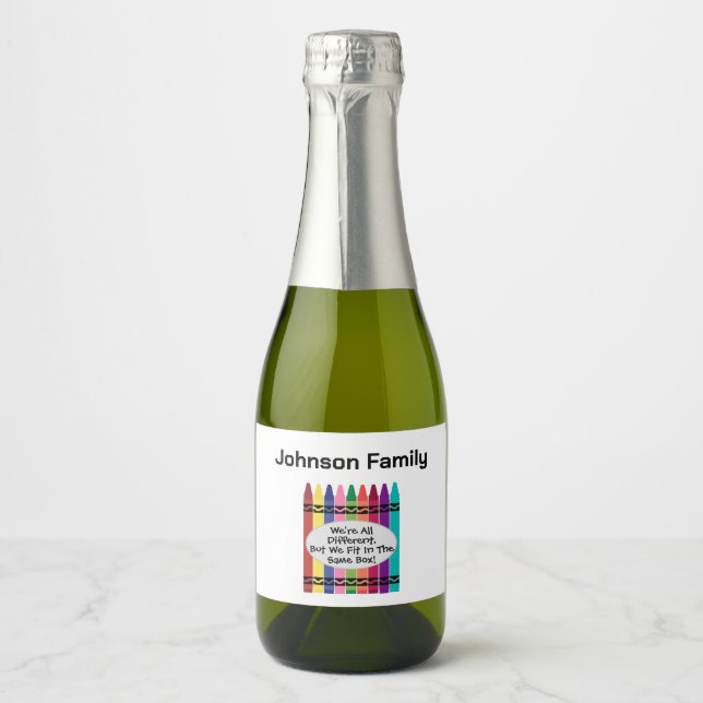 Family Reunion Mini Sparkling Wine Bottle Labels  (Front)