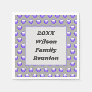 Family Reunion Modern Blue and Grey Polka Dot Napkin