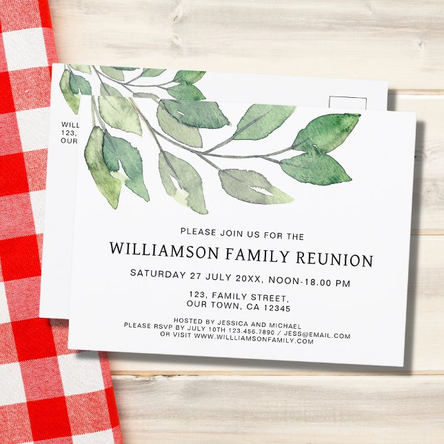 Family Reunion Modern Invitation Postcard (Creator Uploaded)