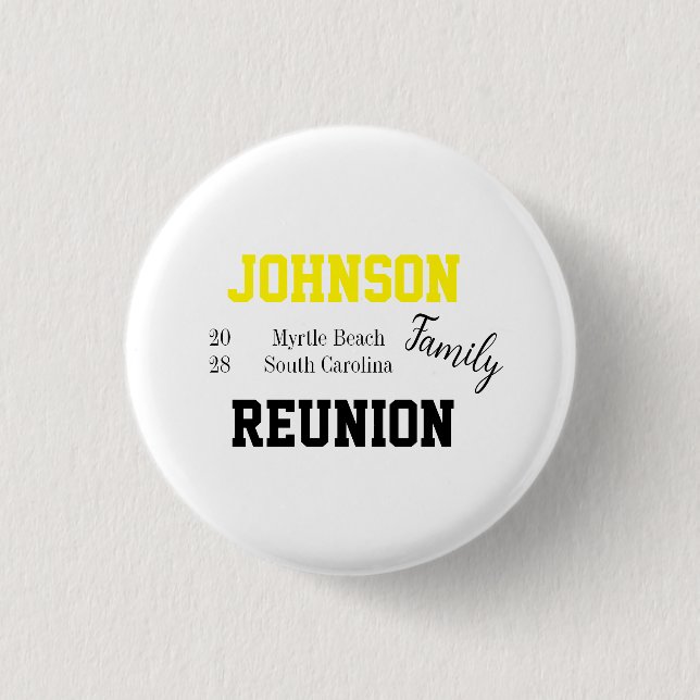 Family Reunion Modern Party 3 Cm Round Badge (Front)