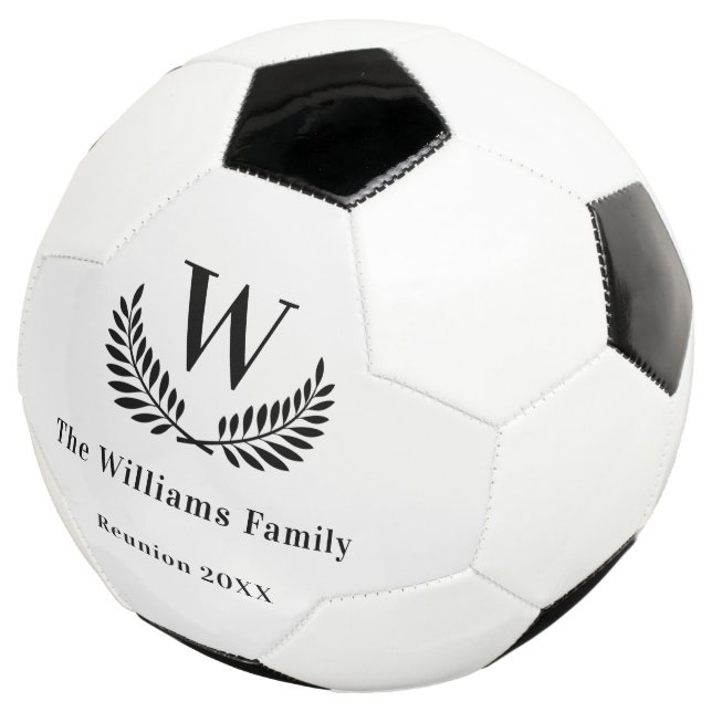 Family reunion monogram name classic soccer ball (Three Quarter)