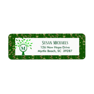 Family Reunion Monogram  Return Address Label