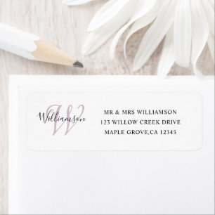 Family Reunion Monogram Simple Return Address Label
