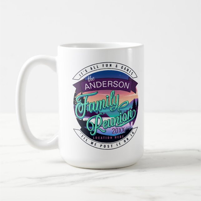 Family Reunion Mountain Lake Landscape Dk ID1126 Coffee Mug (Left)