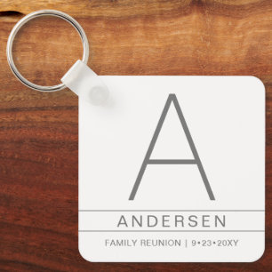Family Reunion Name Monogram Personalised Key Ring