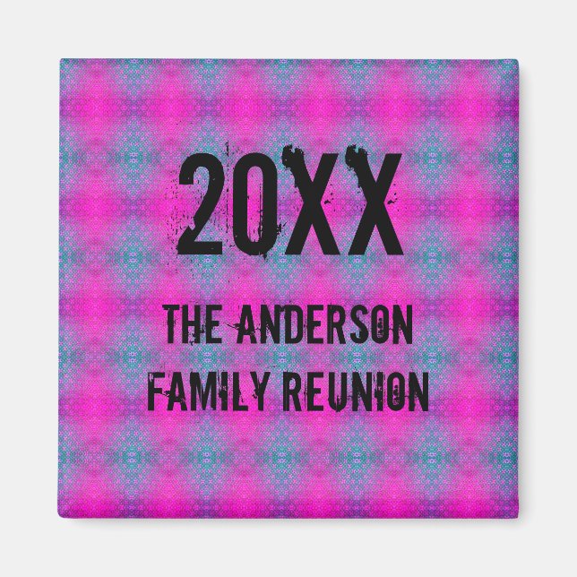 Family Reunion Neon Tie Dye Annual Picnic Magnet (Front)