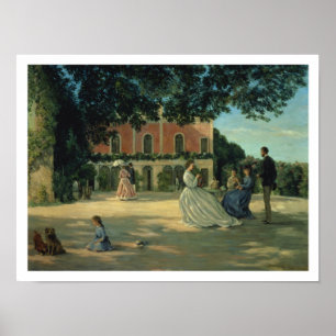 Family Reunion on the Terrace at Meric, 1867 Poster