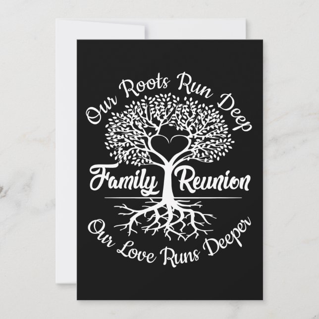 Family Reunion Our Roots Run Deep Tree Holiday Card (Front)