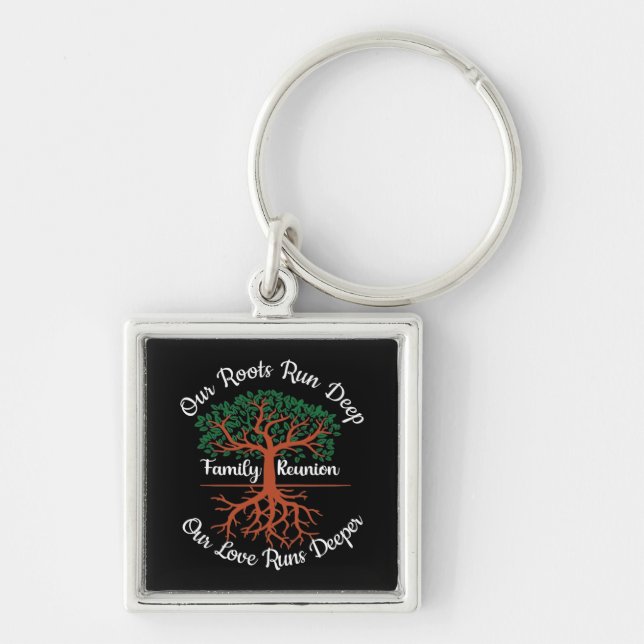 Family Reunion Our Roots Run Deep Tree Key Ring (Front)