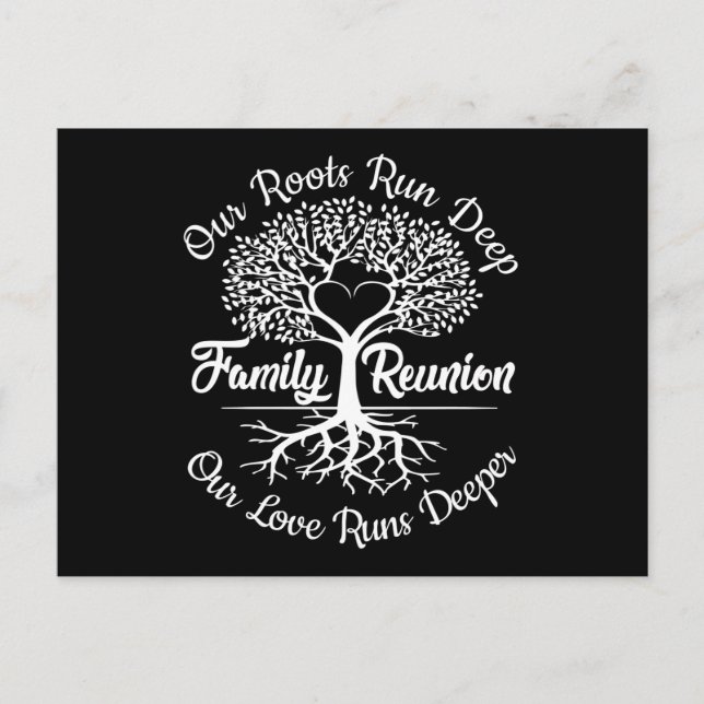 Family Reunion Our Roots Run Deep Tree Postcard (Front)