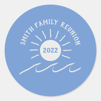 Family Reunion - Outdoors - Sun at Beach or Lake - Classic Round Sticker