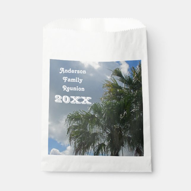 Family Reunion Palm Trees Tropical Island Vacation Favour Bag (Front)