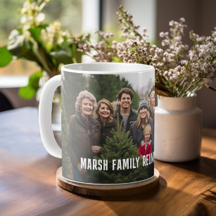 Family Reunion Panoramic Photo with Type Coffee Mug