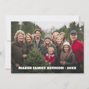 Family Reunion Panoramic Photo with Type Holiday Card