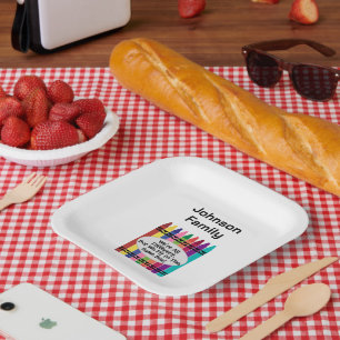 Family Reunion Paper Plates Square
