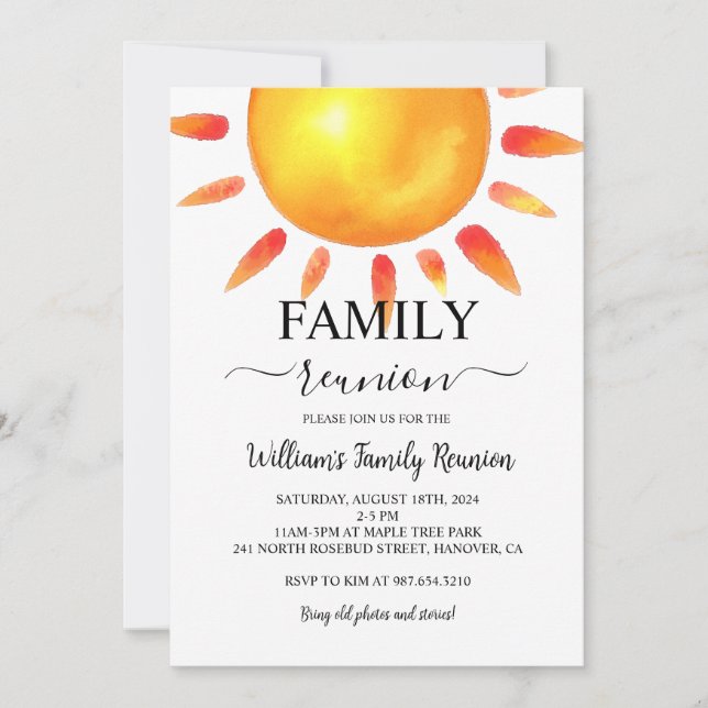 Family Reunion Party, Family Gathering Invitation (Front)