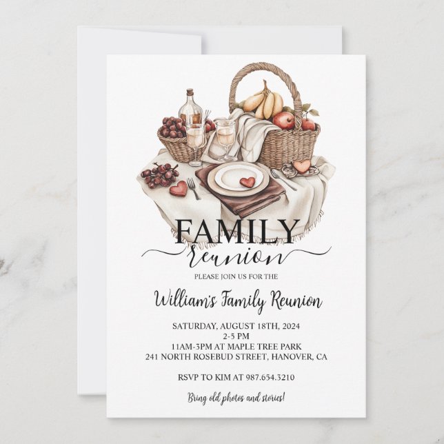 Family Reunion Party, Family Gathering Invitation (Front)
