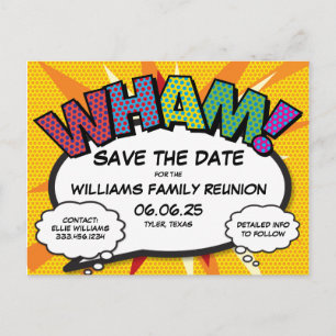 Family Reunion Party Save the Date Modern Fun Announcement Postcard