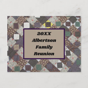 Family Reunion Patchwork Quilt Photo Invitation Postcard