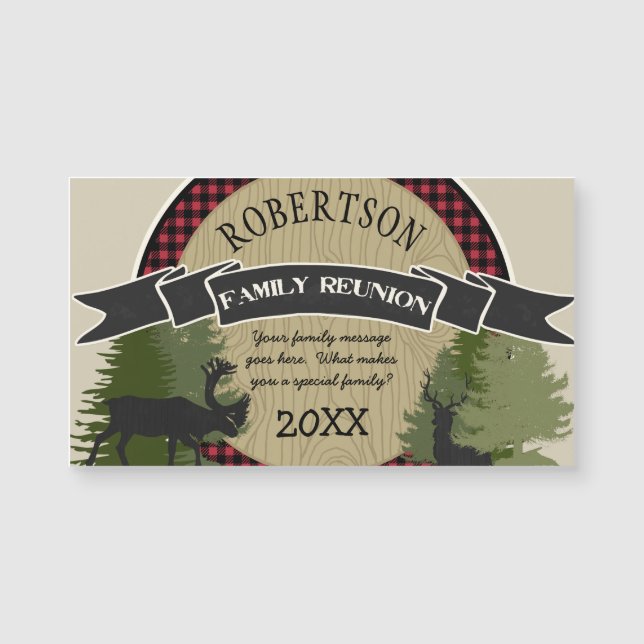 Family Reunion Personalised Magnets Woodland Deer (Front)