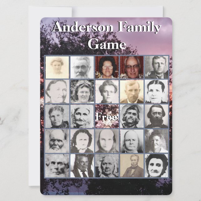 Family Reunion Photo Game Purple Sunset and Trees (Front)