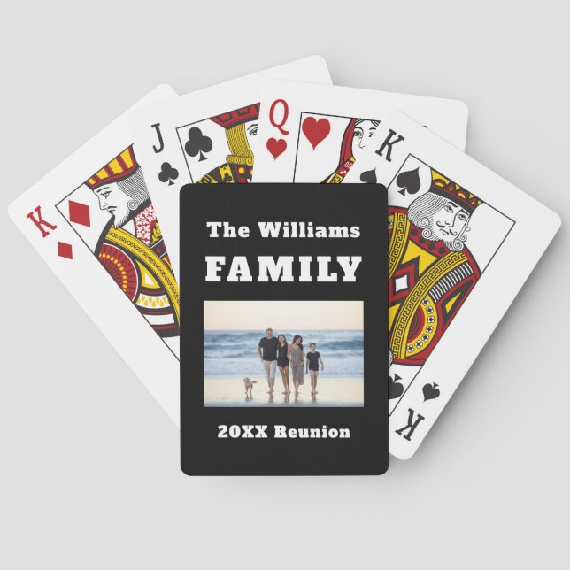Family Reunion Photo Name Unique Novelty Keepsake Playing Cards (Back)