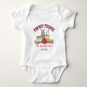 Family reunion picnic ant add name baby bodysuit
