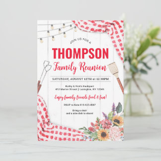 Family Reunion Picnic BBQ Invitation
