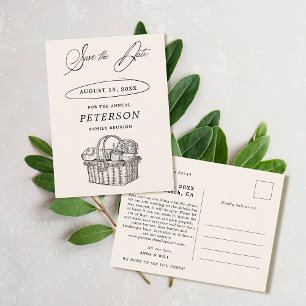 Family Reunion Picnic Chic Vintage Save the Date Postcard