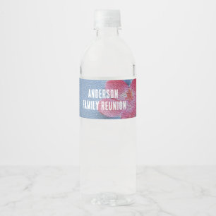 Family Reunion Picnic Minimalist Floral Gathering Water Bottle Label