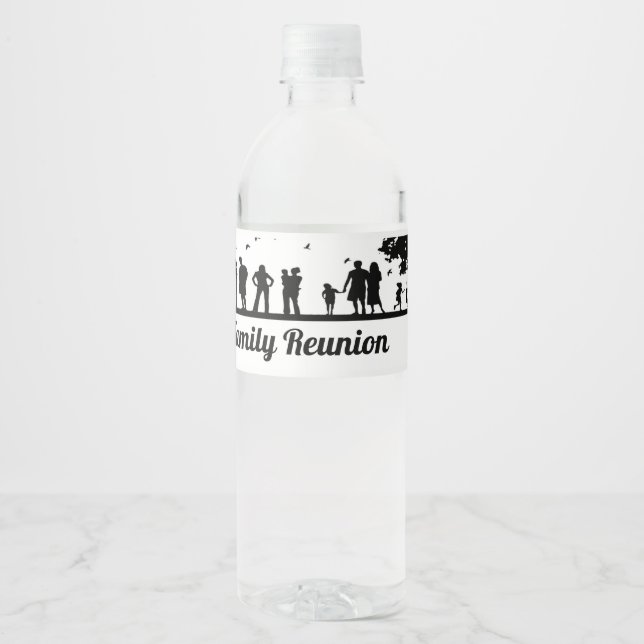 Family Reunion Picnic Party Water Bottle Labels (Front)