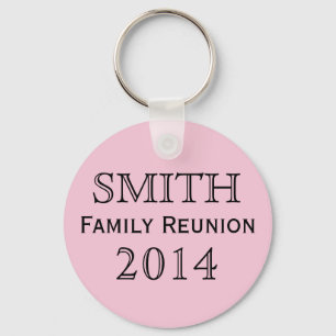 Family Reunion Pink Background Key Ring