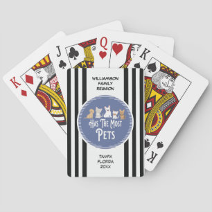 Family Reunion Prize Award Most Pets Playing Cards
