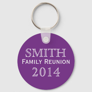 Family Reunion Purple Background Key Ring