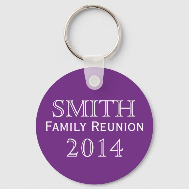 Family Reunion Purple Background Key Ring (Front)