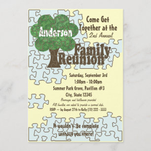 Family Reunion Puzzle Invitation