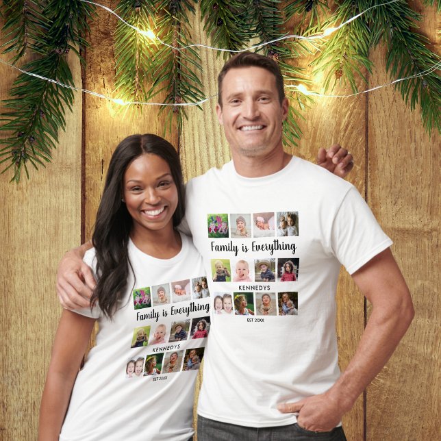 Family Reunion Quote Name 12 Photo Collage   T-Shirt (Creator Uploaded)