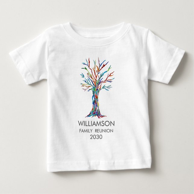 Family Reunion Rainbow Family Tree   Baby T-Shirt (Front)