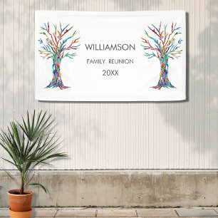 Family Reunion Rainbow Family Tree Banner