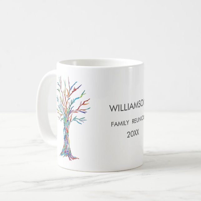 Family Reunion Rainbow Family Tree Coffee Mug (Front Left)