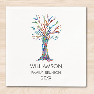 Family Reunion Rainbow Family Tree Napkin