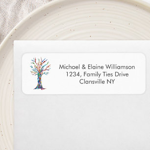 Family Reunion Rainbow Family Tree return address Label