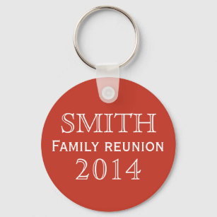 Family Reunion Red Background Key Ring
