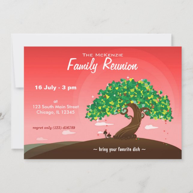 Family Reunion (Red) Invitation (Front)