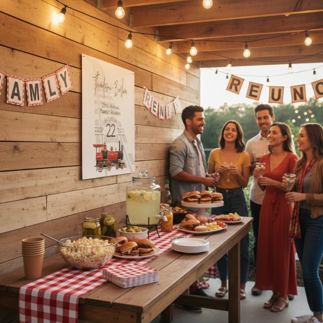 Family Reunion Red Train  Poster (Family Reunion Red Train Poster)