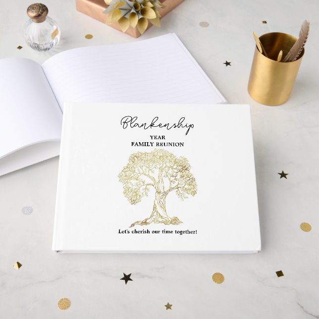 Family Reunion Registry Tree Artwork Custom Guest Book (Front Open)