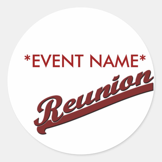 FAMILY REUNION  REUNION BANNER TEXT CLASSIC ROUND STICKER (Front)
