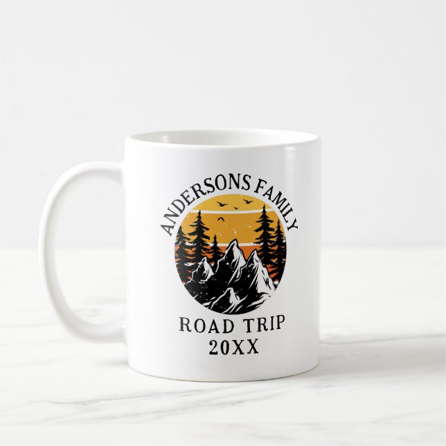 Family Reunion Road Trip Mountain Personalised  Coffee Mug (Left)